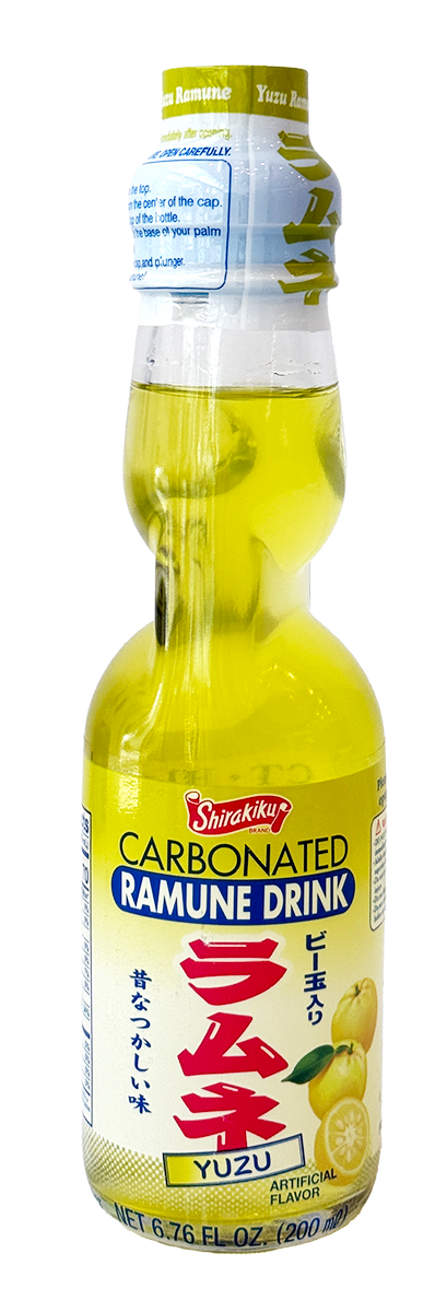 Shirakiku Carbonated Ramune Drink Yuzu 6.76 oz