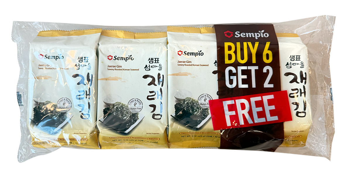 Sempio Jaerae Gim Roasted Korean Seaweed 8 Pack