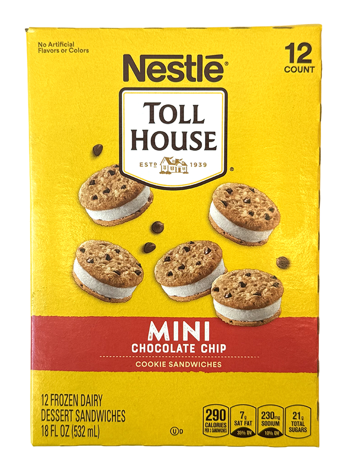 Nestle Toll House Mini Chocolate Chip Cookie Sandwiches 12 Bars