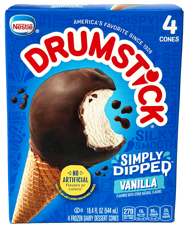 Nestle Drumstick Simply Dipped Vanilla 4 Bars
