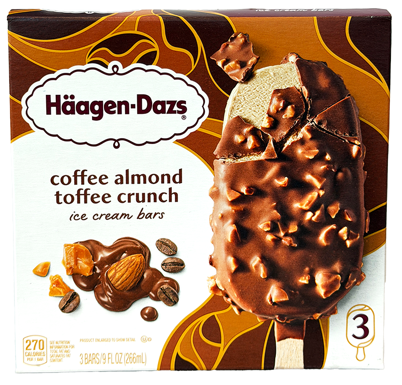 Haagen-Dazs Coffee Almond Toffee Crunch Ice Cream Bars 3 Bars