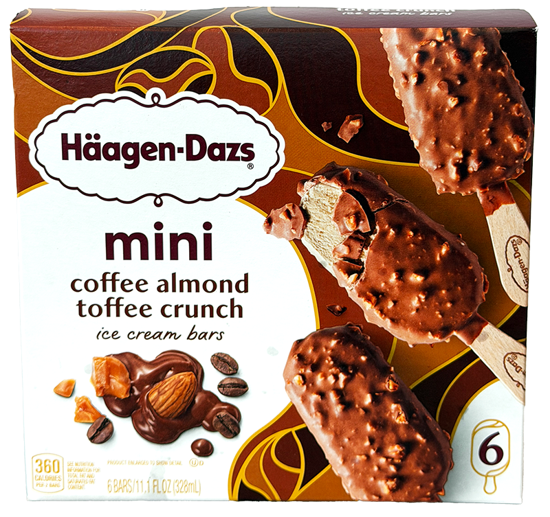 Haagen-Dazs Mini Coffee Almond Toffee Crunch Ice Cream Bars 6 Bars