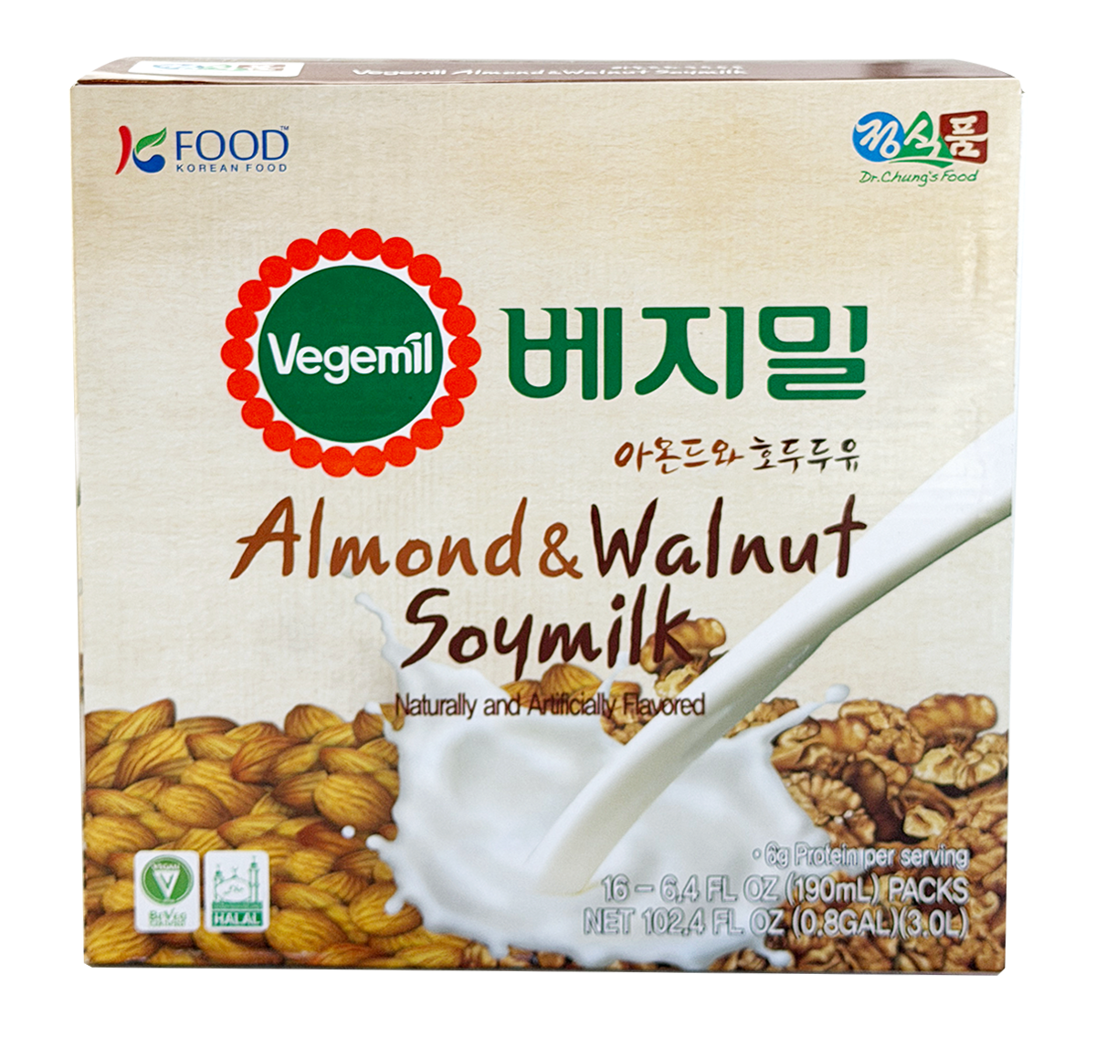 K Food Vegemil Almond & Walnut Soymilk 16 Pack