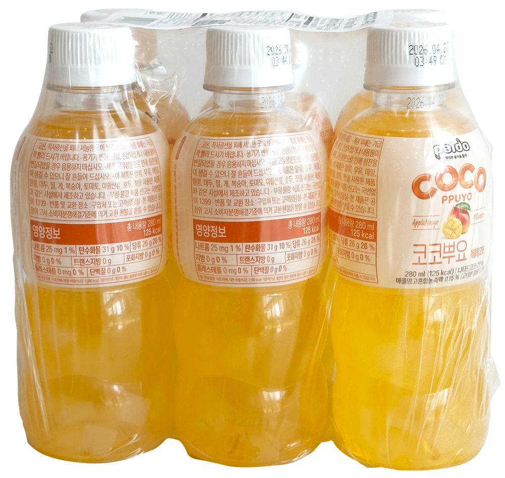 Paldo Coco Ppuyo Apple Mango 6 Pack