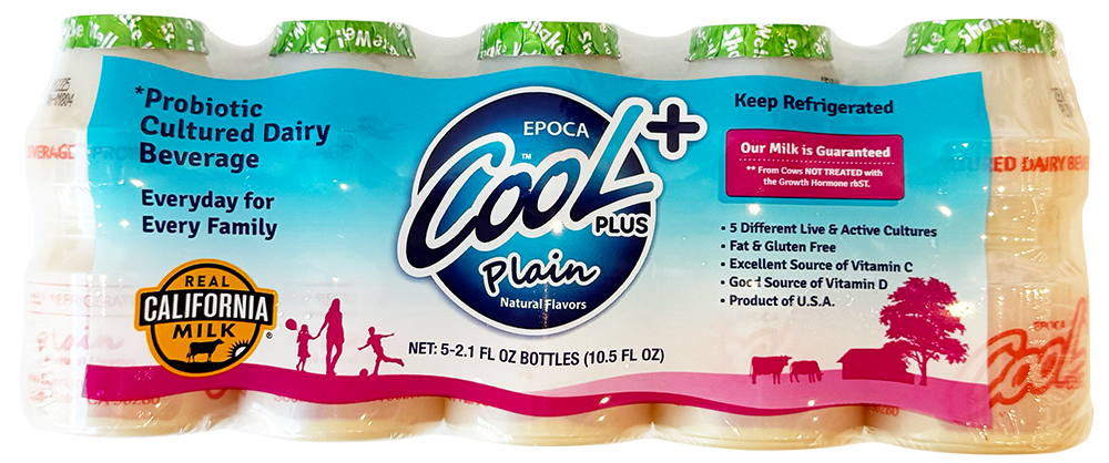 Epoca Cool Plus Plain Probiotic Cultured Dairy Beverage 5 Pack