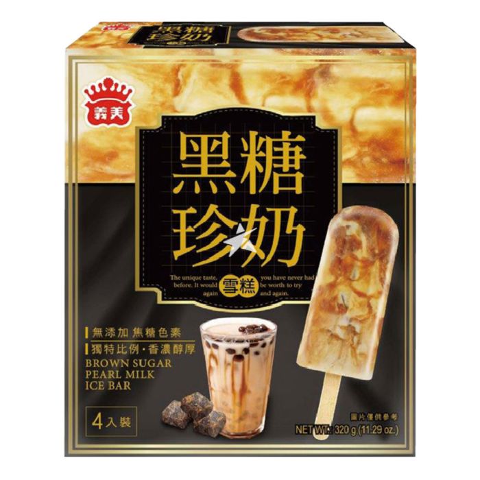 I-Mei Brown Sugar Pearl Milk Ice Bar 4 Bars