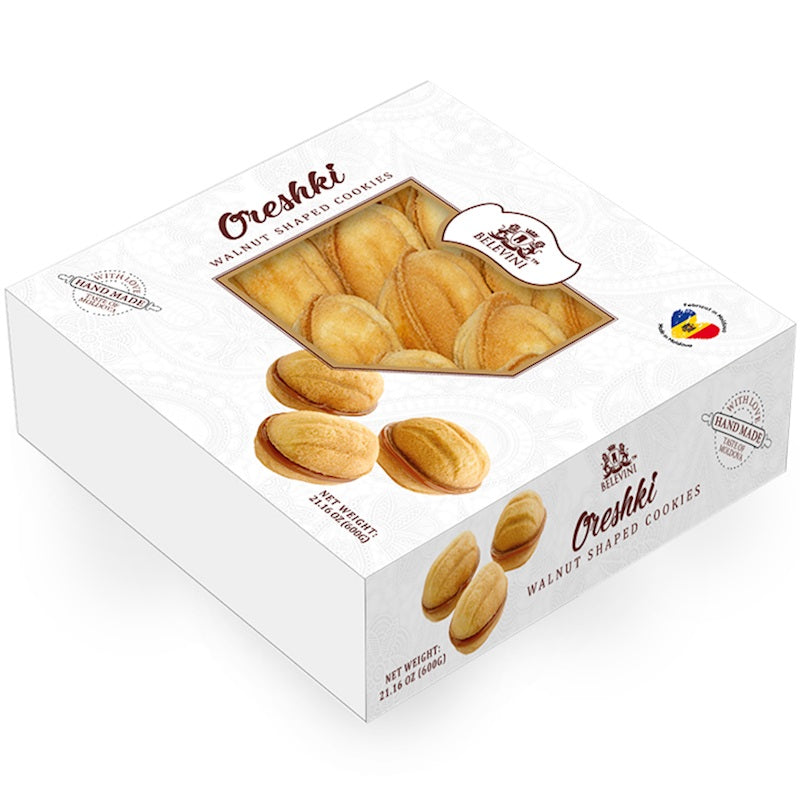 Belevini Oreshki Walnut Shaped Cookies with Dulce de Leche Filling 21.16 oz