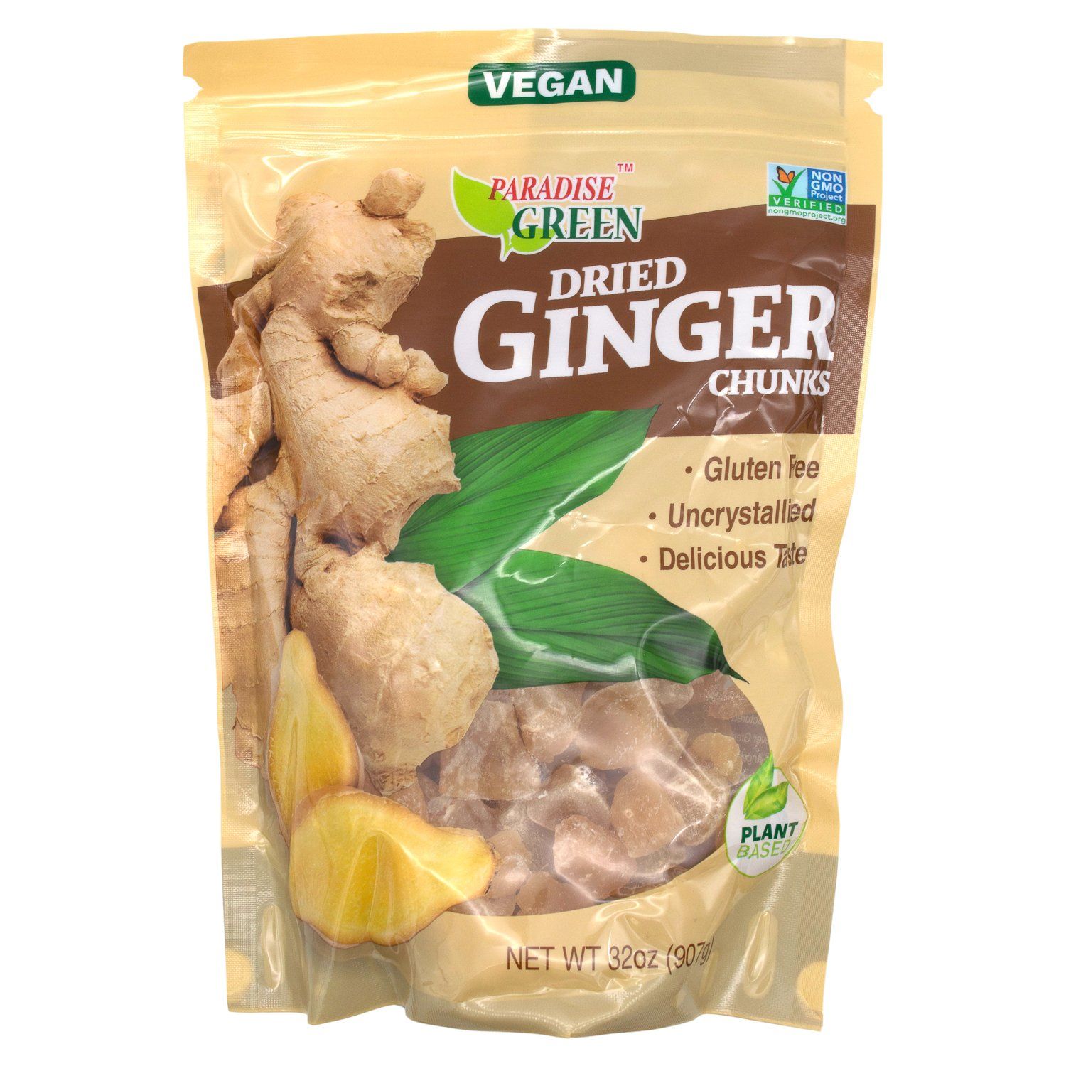 Paradise Green Dried Ginger Chunks 32 oz